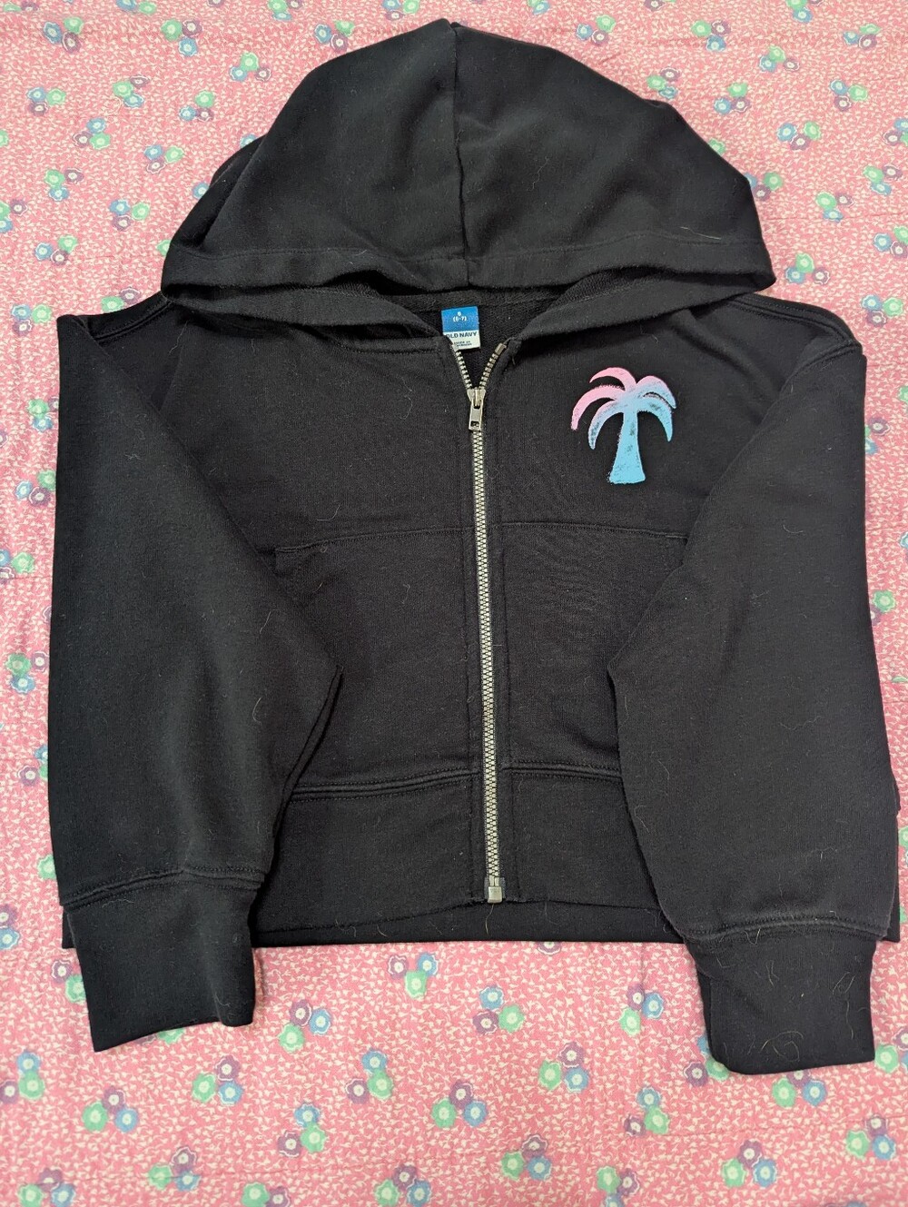 Old Navy, Kids Black Zip Hoodie, Size 6-7